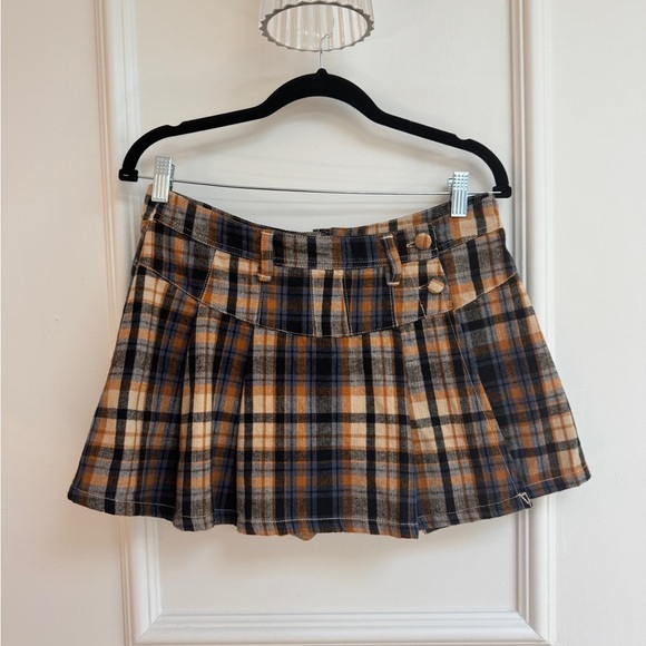 free people serena plaid skort - Picture 2 of 4